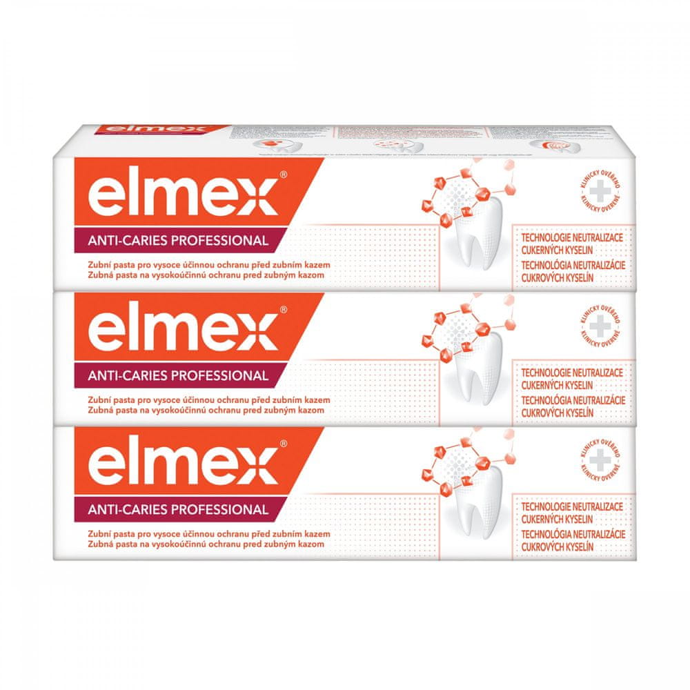Elmex Zubná pasta Anti Caries Protection Professional 75 ml Tripack
